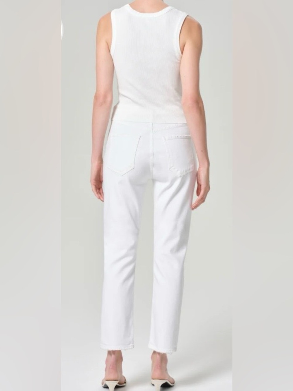 #205- NEW Agolde Riley High Rise White Straight Crop - Comfort Stretch Jeans - Picture 3 of 15